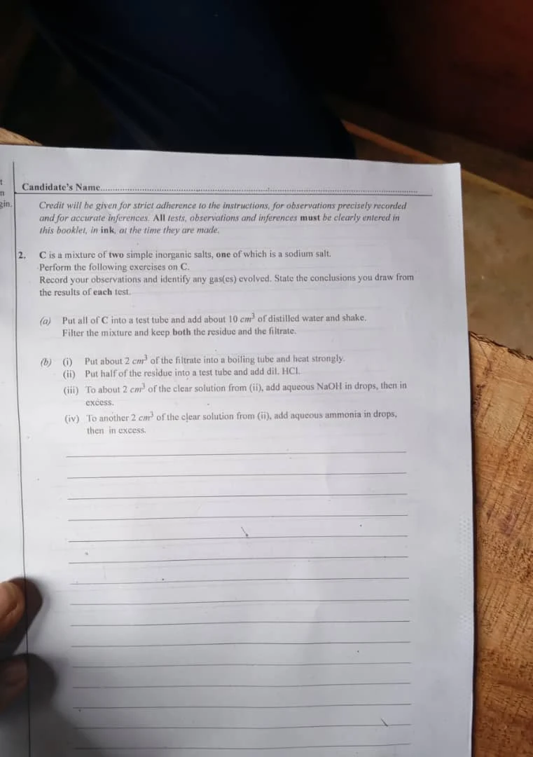 2024 WAEC CHEMISTRY PRACTICAL ALTERNATIVE A QUESTIONS | 