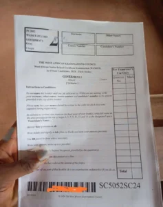 WAEC GCE Government 