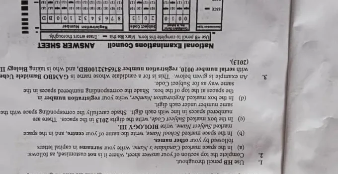 2025 NECO GCE Biology (Obj/Essay) Expo/Runs Answers 1 2025 NECO GCE Biology (Obj/Essay) Expo/Runs Answers