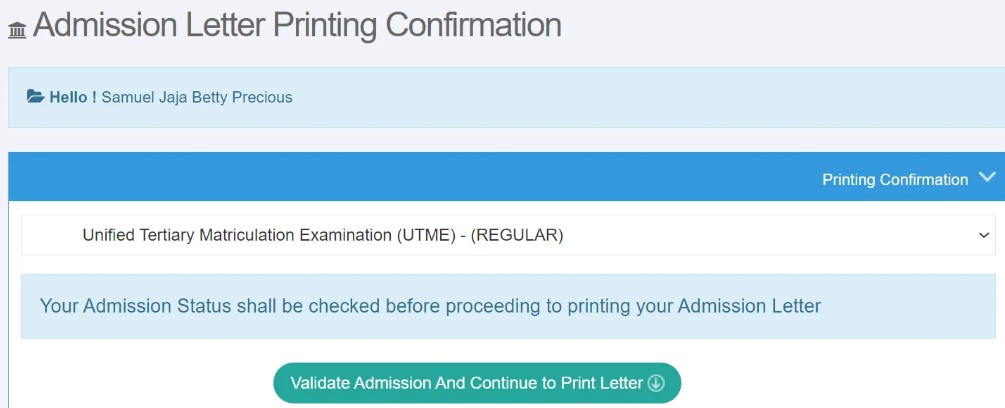 how to Print JAMB Admission Letter 2025/2026 Online