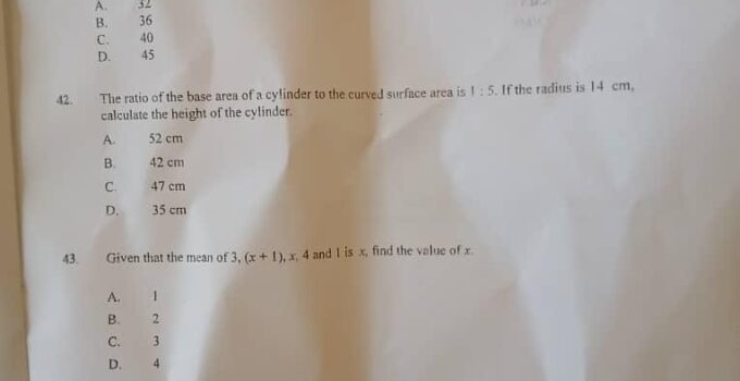 2025 WAEC GCE Mathematics Expo/Runs (Obj/Essay) Questions 1 WAEC mathematics objective