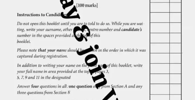 2025 WAEC GCE Literature (Prose & OBJ) Answers [25th Nov]