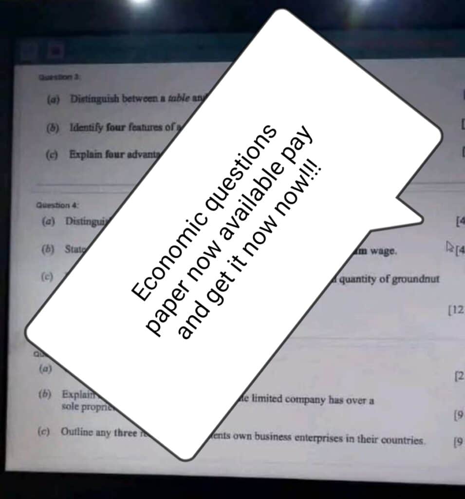 Free 2025 WAEC GCE Nov/Dec Economics Obj/Essay Expo Answers