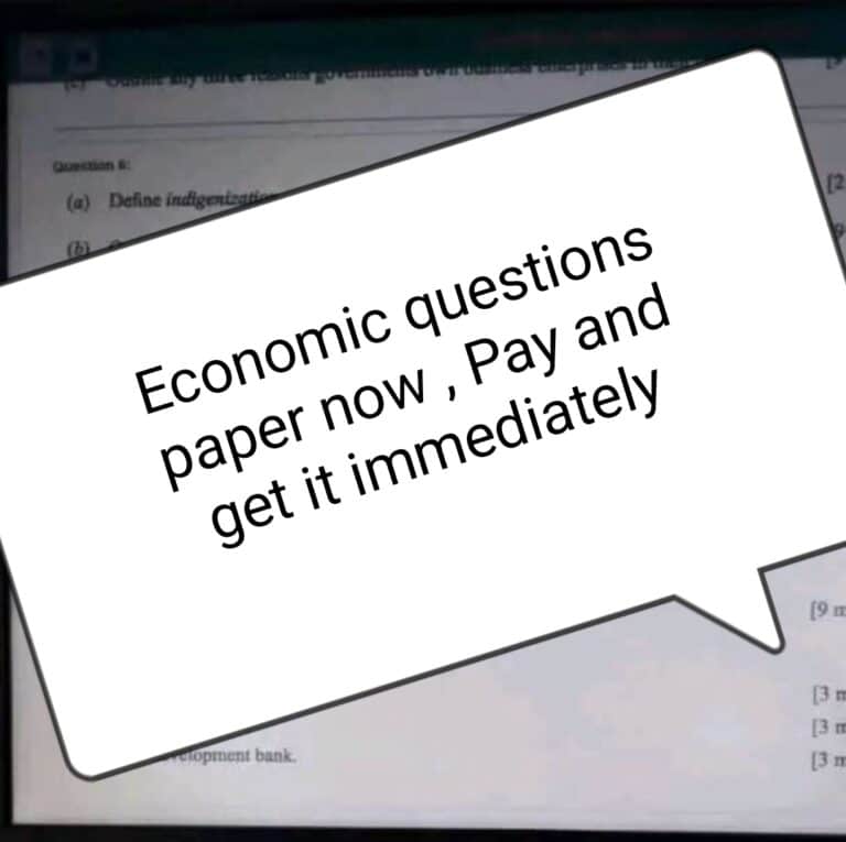 WAEC GCE Economics Questions