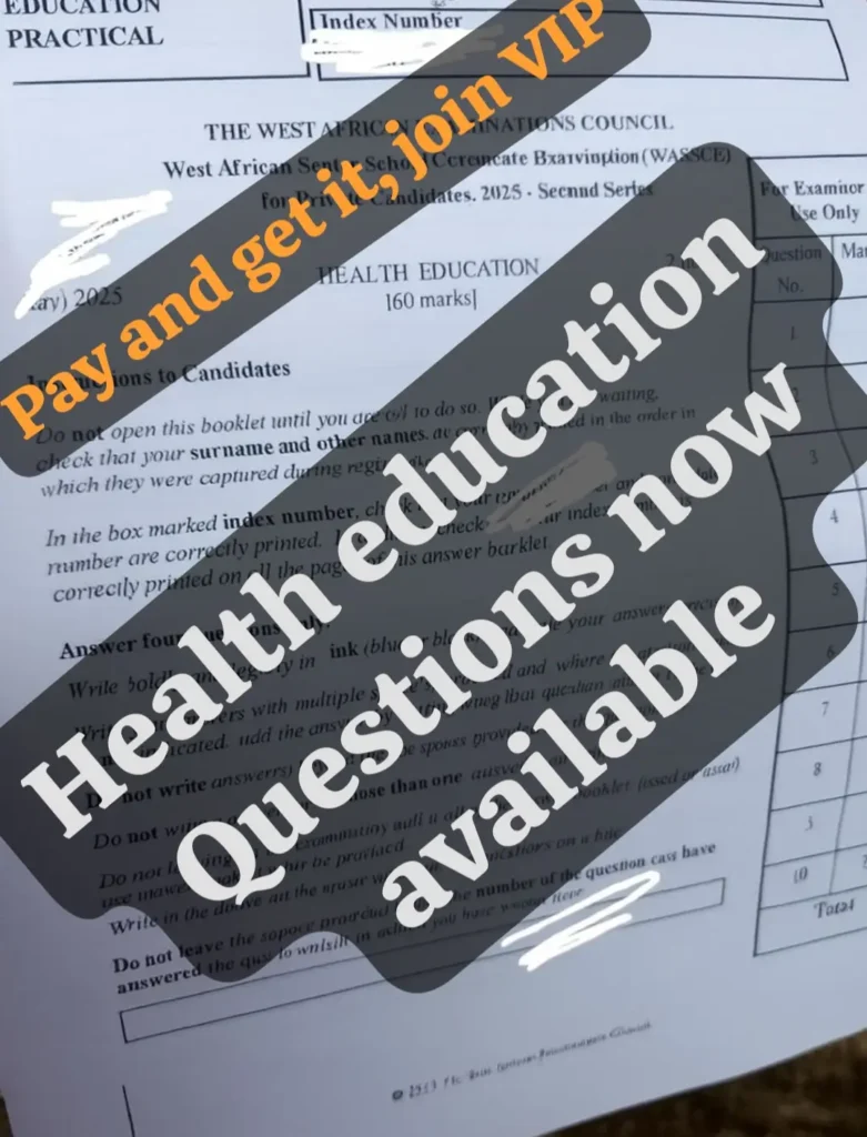 WAEC GCE Health Education Questions and Answers