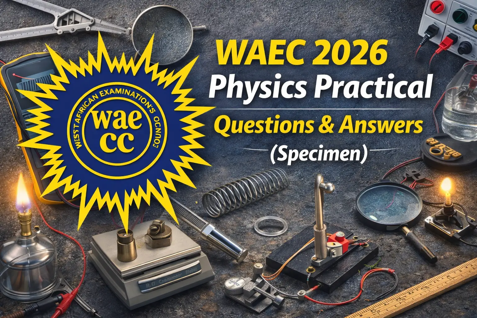 WAEC 2026 Physics Practical Examination Specimen and Laboratory Setup