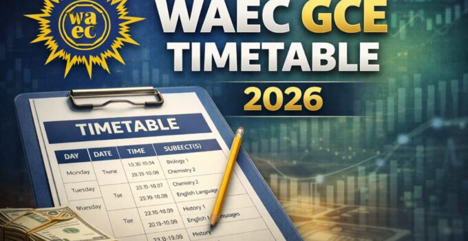 WAEC GCE TIMETABLE 2026